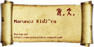 Maruncz Klára névjegykártya